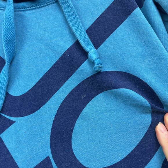 Y2K Joshua Perets Pullover Blue hoodie Sz Small Emo Goth 2000's Oversized Hood - Picture 8 of 12